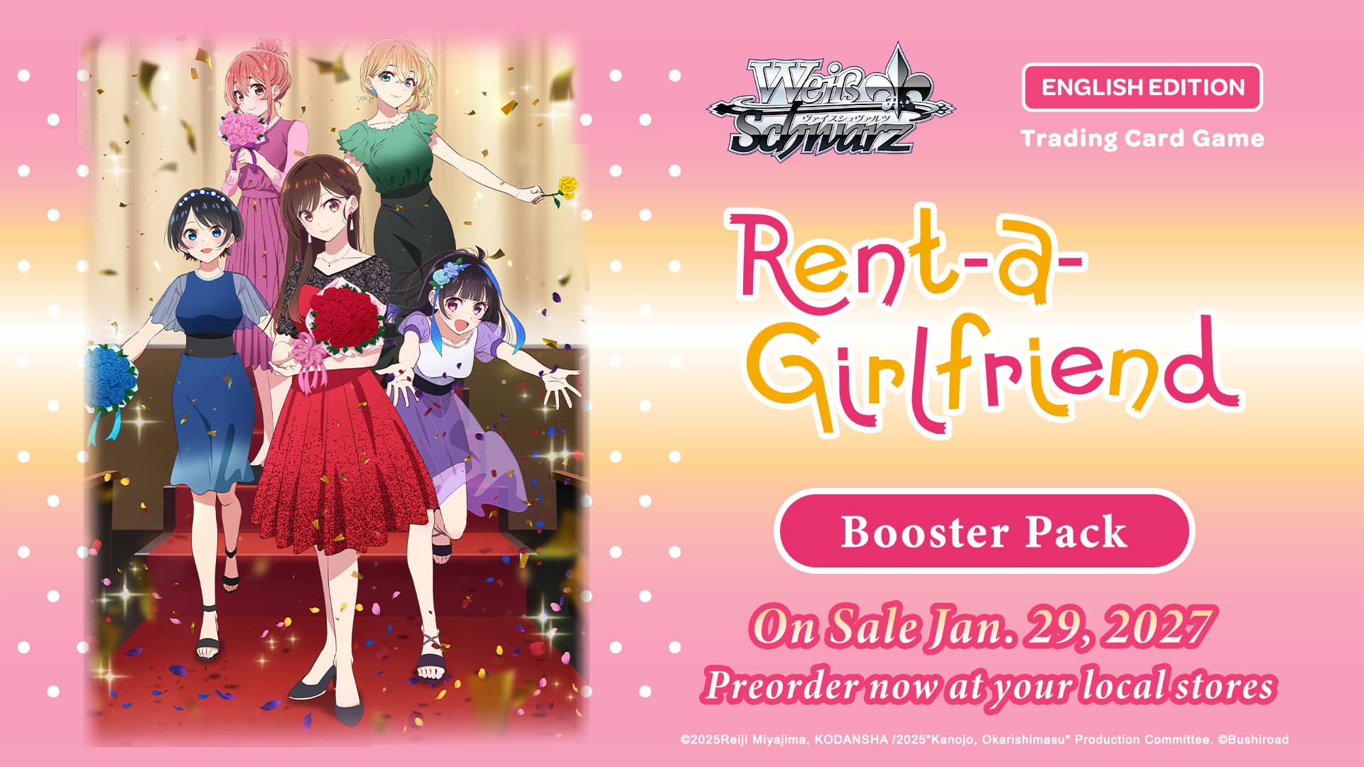 Weiß Schwarz Rent-A-Girlfriend Vol. 2 : des boosters de 8 cartes, vendus dans le monde entier
