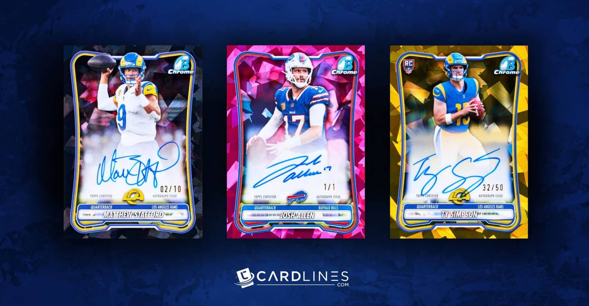 Bowman Football Sapphire Edition 2026 : 100 vétérans, 100 rookies, 201 prospects, Mendoza en BCV-101