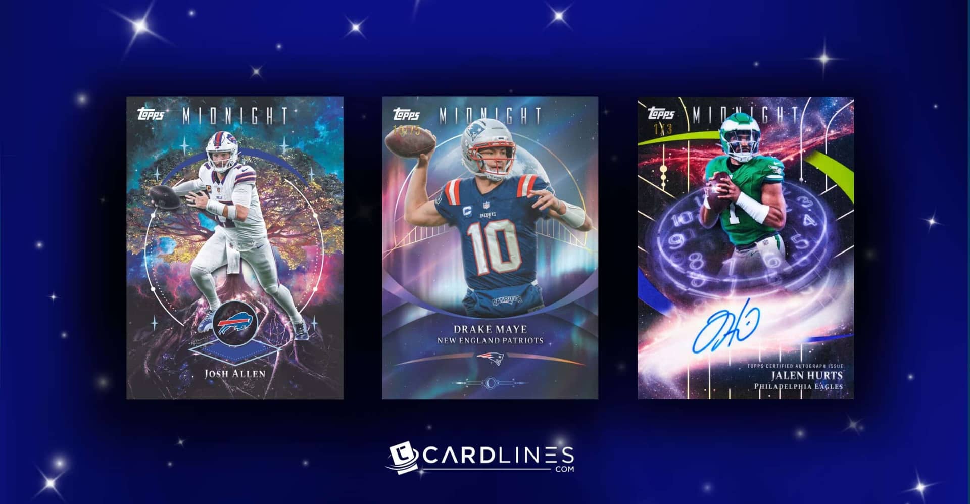 Topps Midnight Football : boîtes FDI de 7 cartes dont 3 autographes, selon les infos