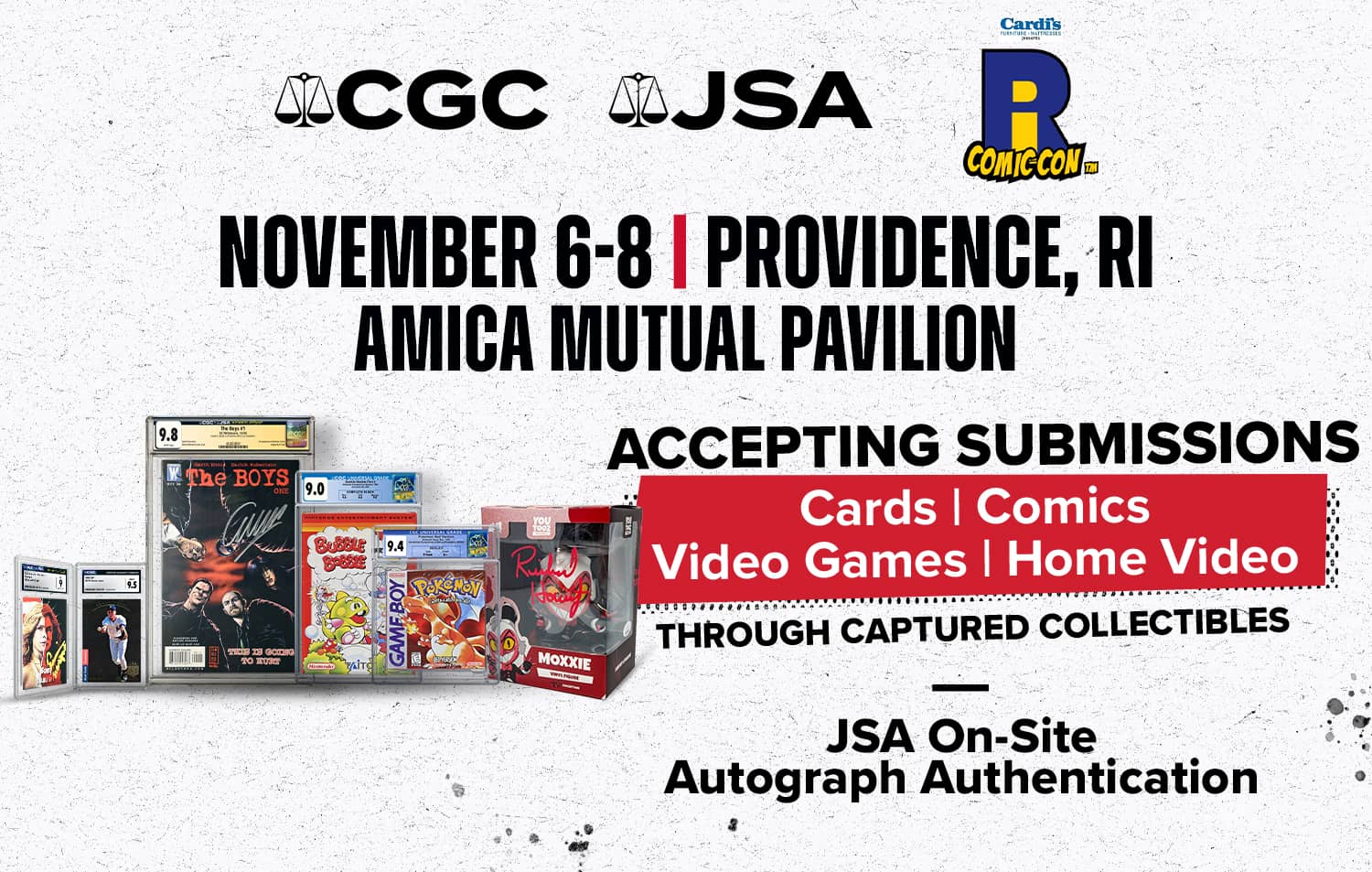 Soumissions CGC au Rhode Island Comic Con : Captured Collectibles, du 6 au 8 novembre