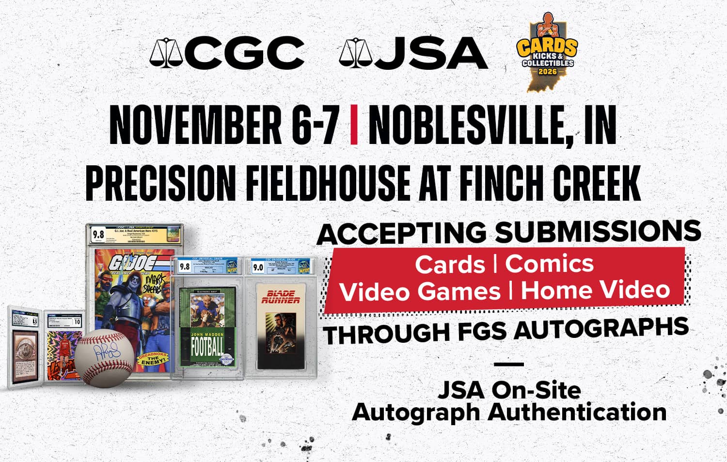 CGC Submissions at Cards, Kicks and Collectibles: Noblesville, November 6–7, 2026