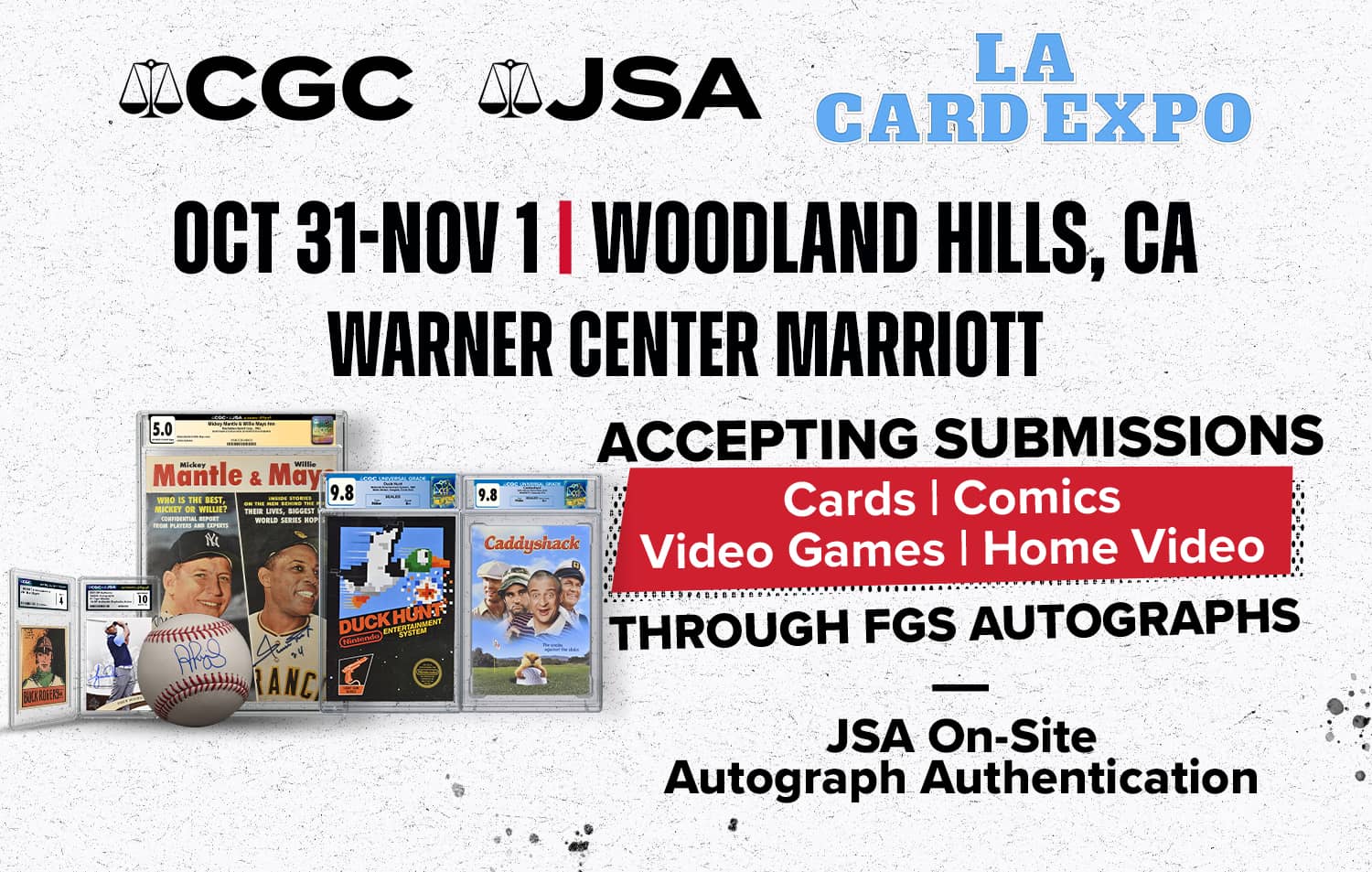 CGC au LA Card Expo via FGS Autographs : dépôts les 31 octobre et 1er novembre 2026